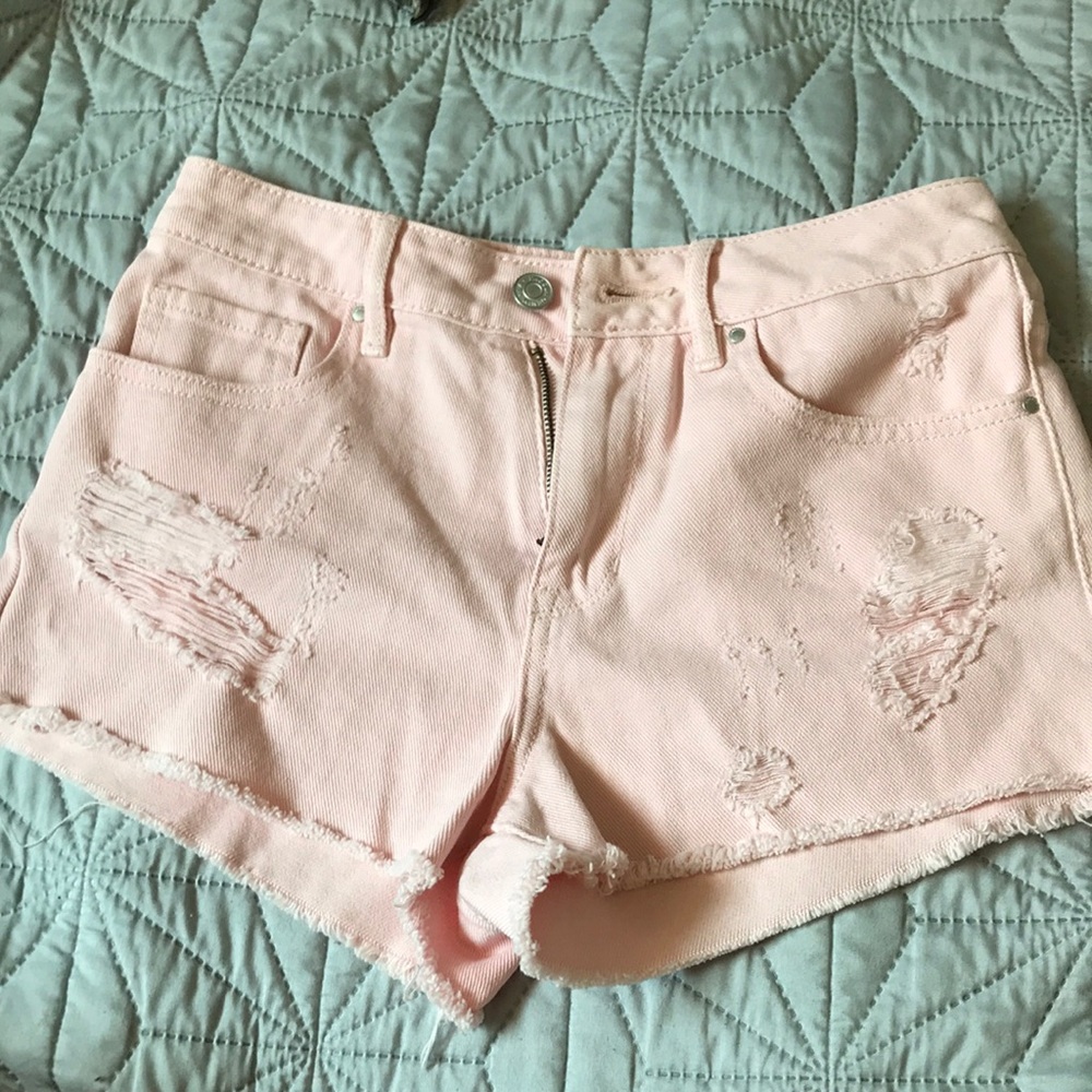 pink highwasted shorts